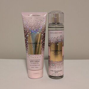 Bath and Body Works Champagne Toast Body Cream & Fragrance Mist Bundle Set